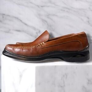 Vintage Cole Haan Loafers Mens Y2K Brown White Stitch Square Toe Air Size 9.5 M